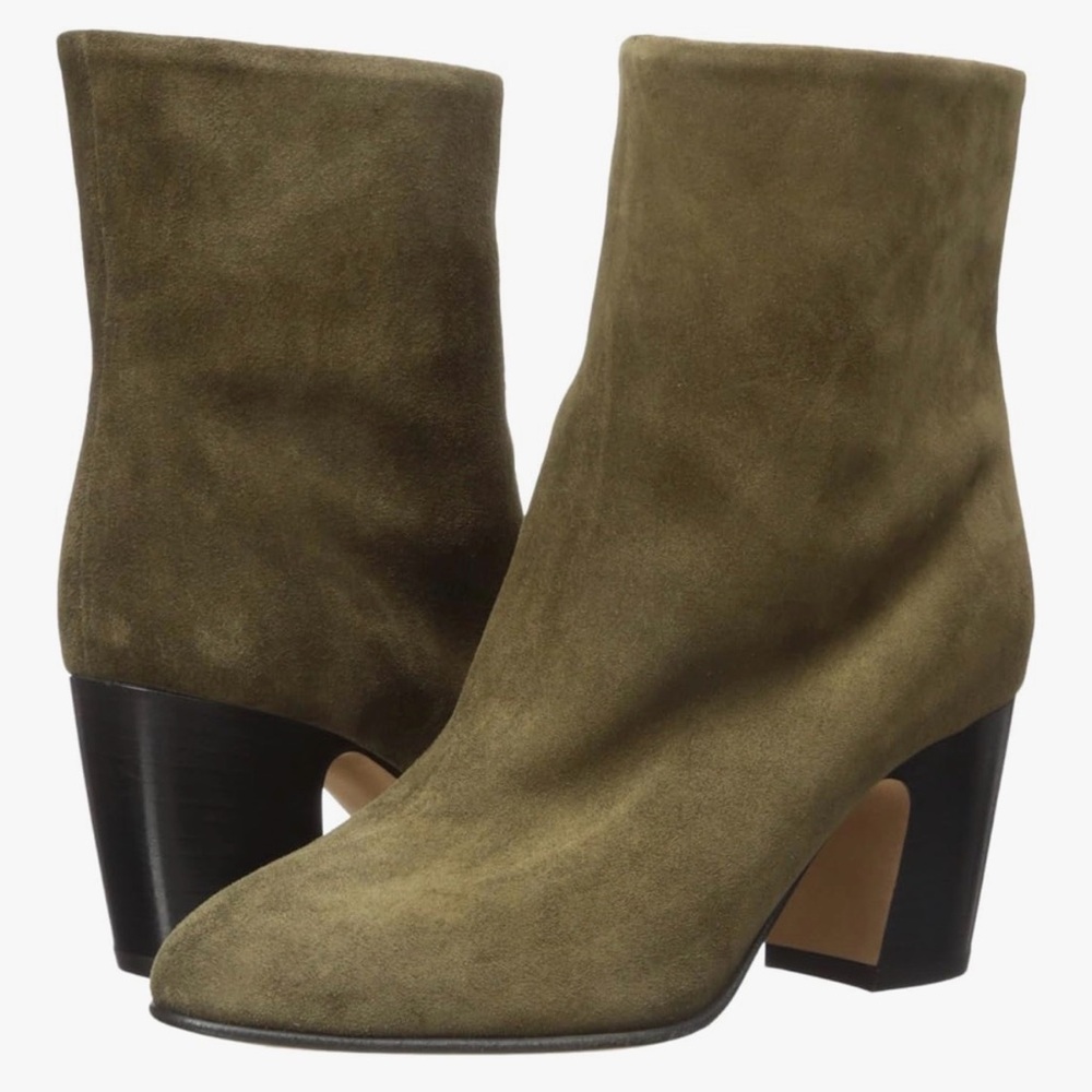 Vince Dryden Boot, Olive/Moss Green Suede Women's Ankle Boot